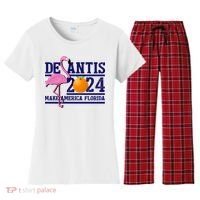 DeSantis 2024 Make America Florida Flamingo Election Women's Flannel Pajama Set thumb 0