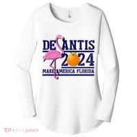 DeSantis 2024 Make America Florida Flamingo Election Women's Perfect Tri Tunic Long Sleeve Shirt thumb 0
