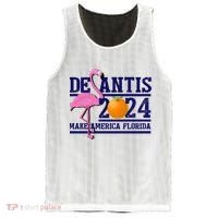 DeSantis 2024 Make America Florida Flamingo Election Mesh Reversible Basketball Jersey Tank thumb 0