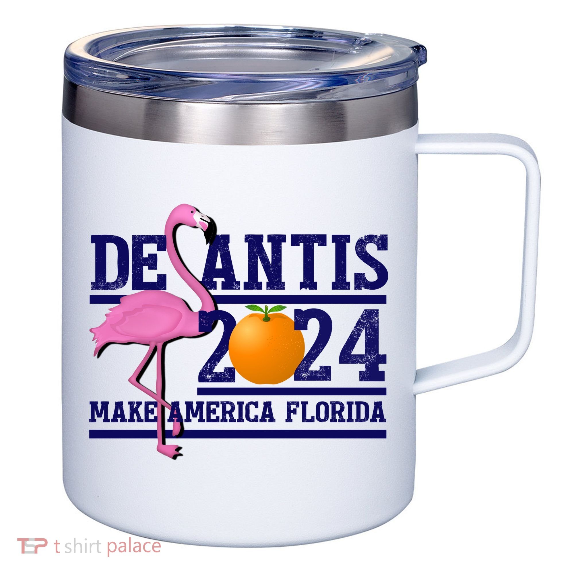 DeSantis 2024 Make America Florida Flamingo Election 12oz Stainless Steel Coffee Mug