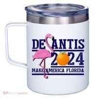 DeSantis 2024 Make America Florida Flamingo Election 12oz Stainless Steel Coffee Mug thumb 2