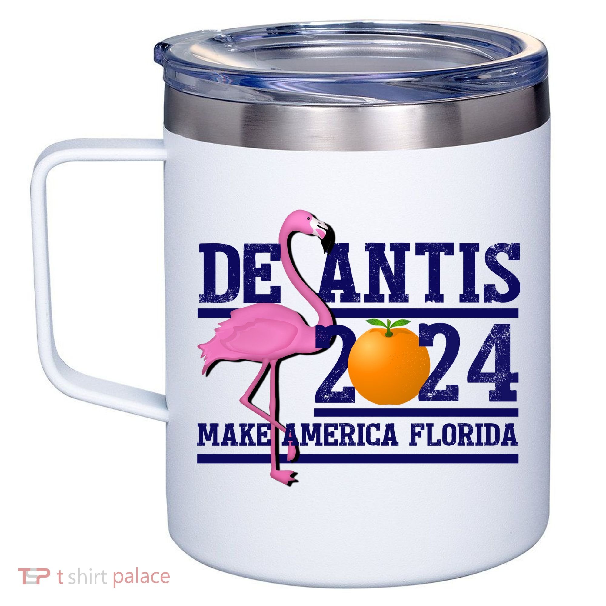 DeSantis 2024 Make America Florida Flamingo Election 12oz Stainless Steel Coffee Mug
