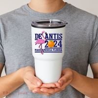 DeSantis 2024 Make America Florida Flamingo Election Tumbler thumb 2