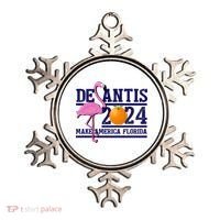 DeSantis 2024 Make America Florida Flamingo Election Ornament thumb 0