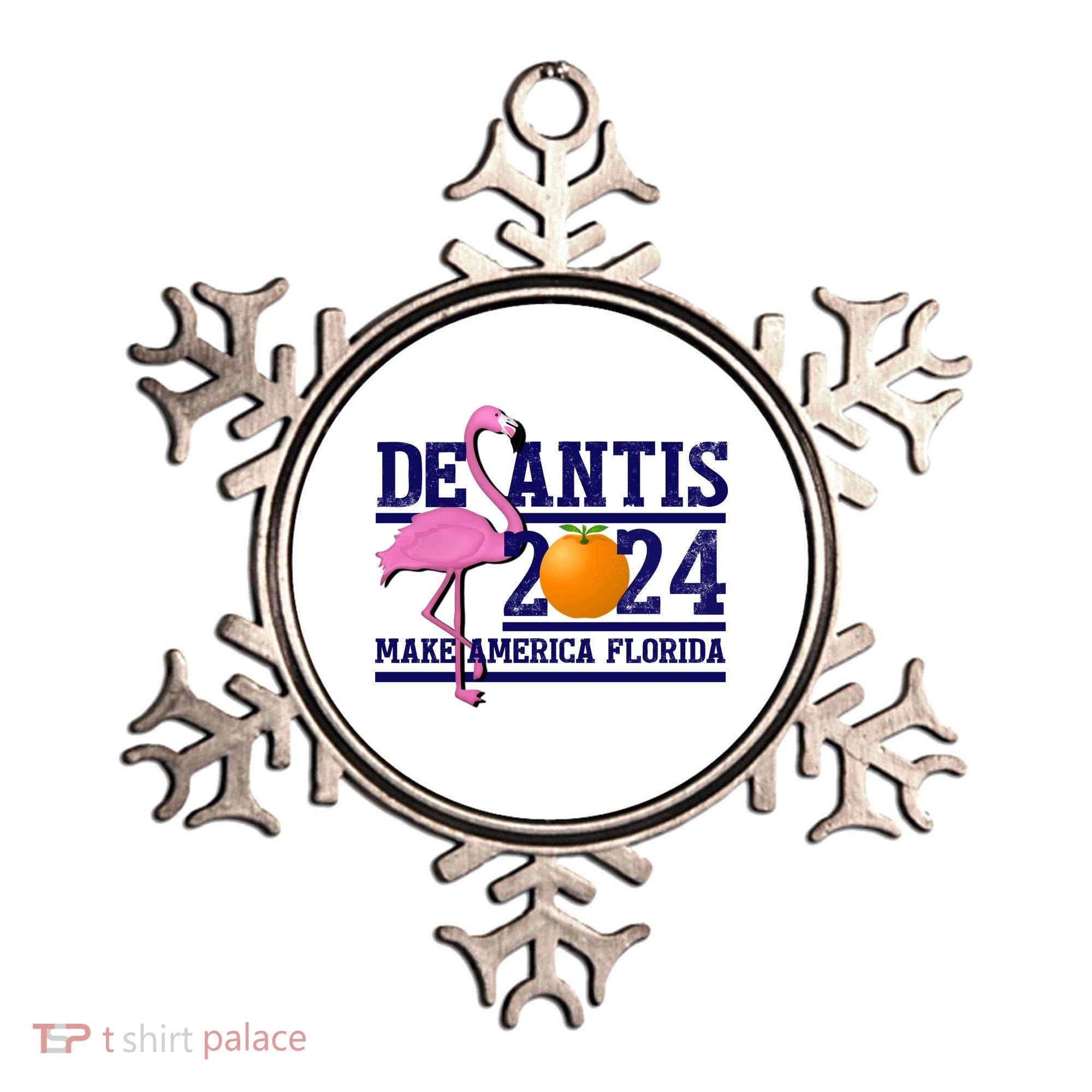 DeSantis 2024 Make America Florida Flamingo Election Ornament