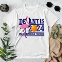 DeSantis 2024 Make America Florida Flamingo Election Premium T-Shirt thumb 2