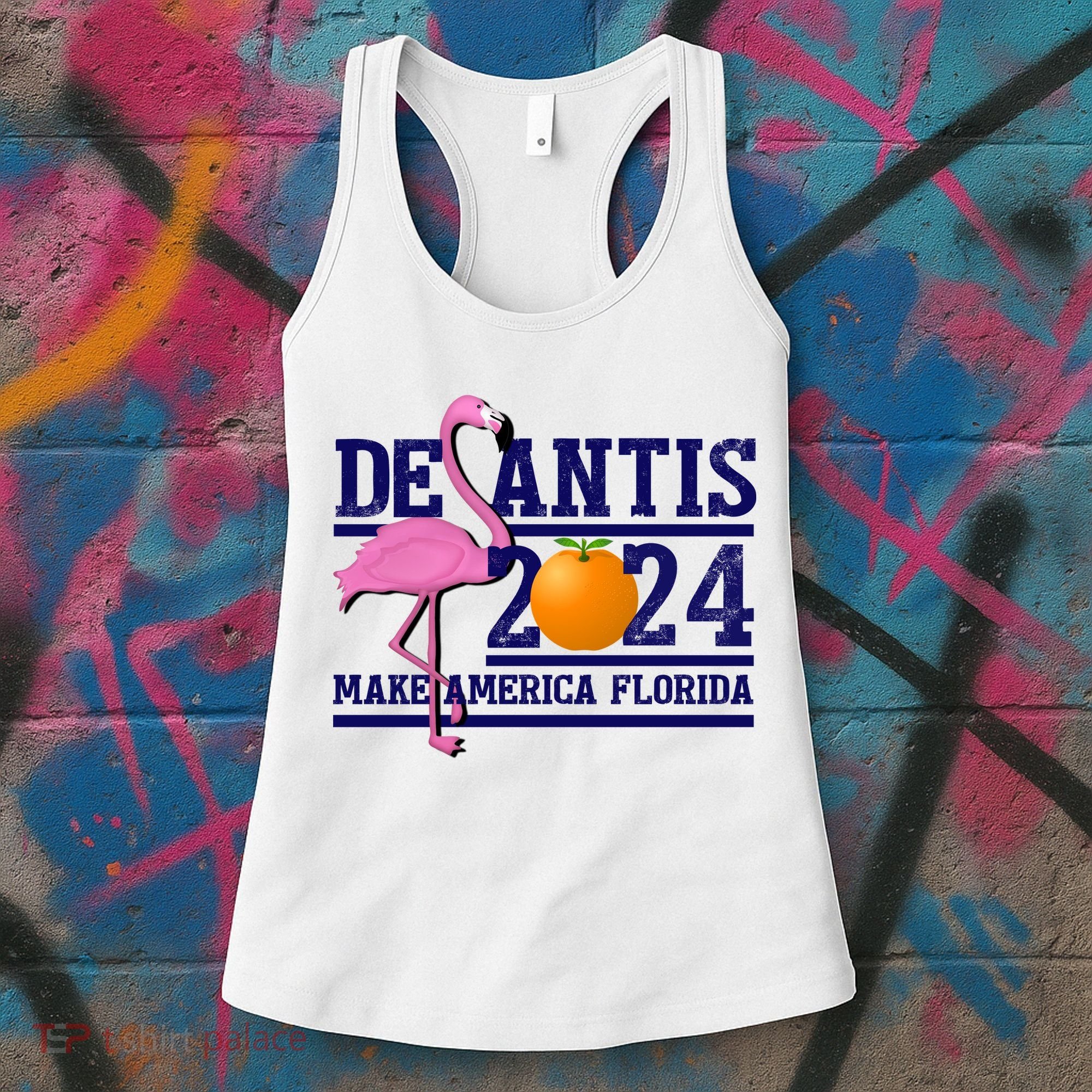 DeSantis 2024 Make America Florida Flamingo Election Women's Tank Top
