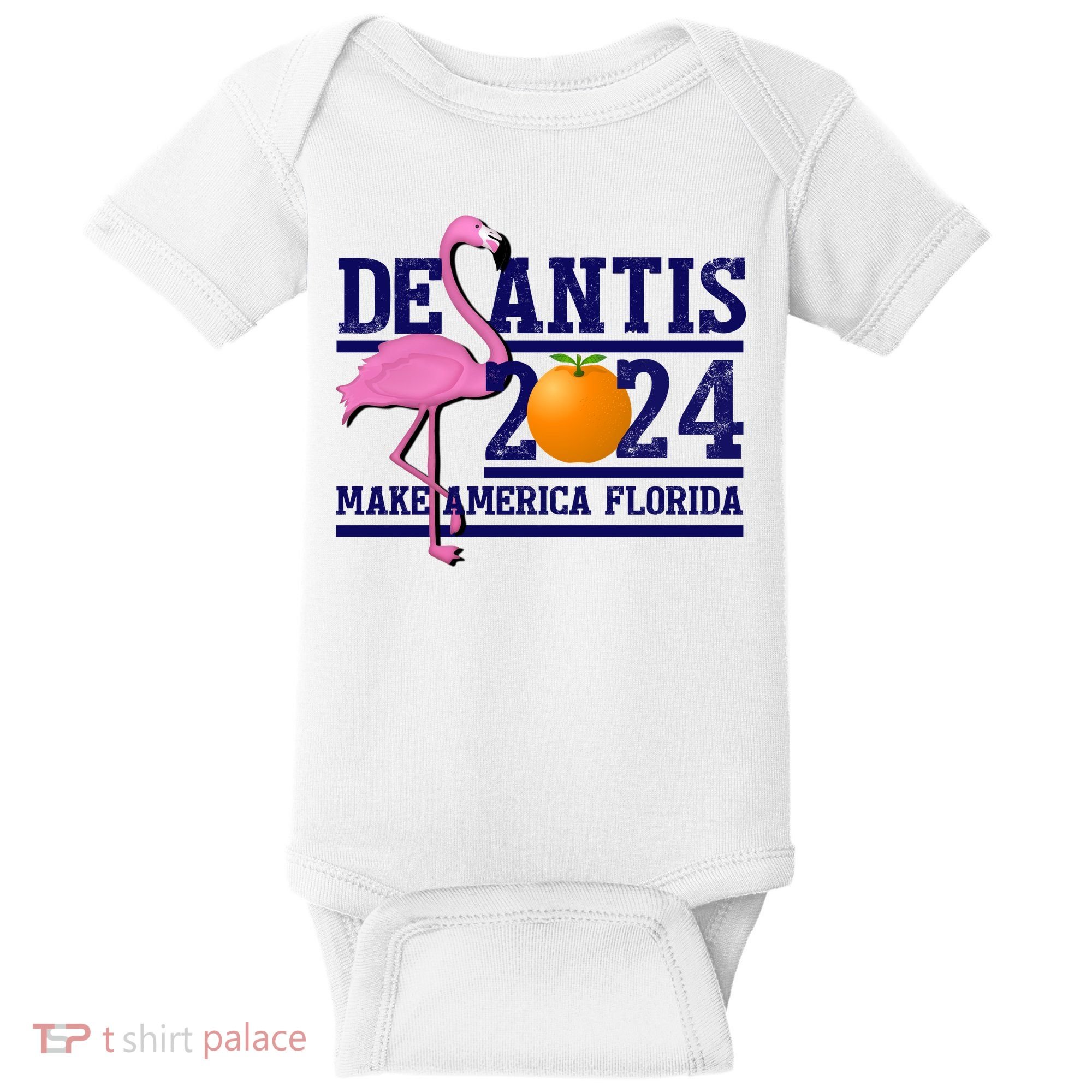 DeSantis 2024 Make America Florida Flamingo Election Baby Bodysuit