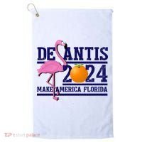 DeSantis 2024 Make America Florida Flamingo Election Golf Towel thumb 0