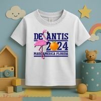 DeSantis 2024 Make America Florida Flamingo Election Toddler T-Shirt thumb 3