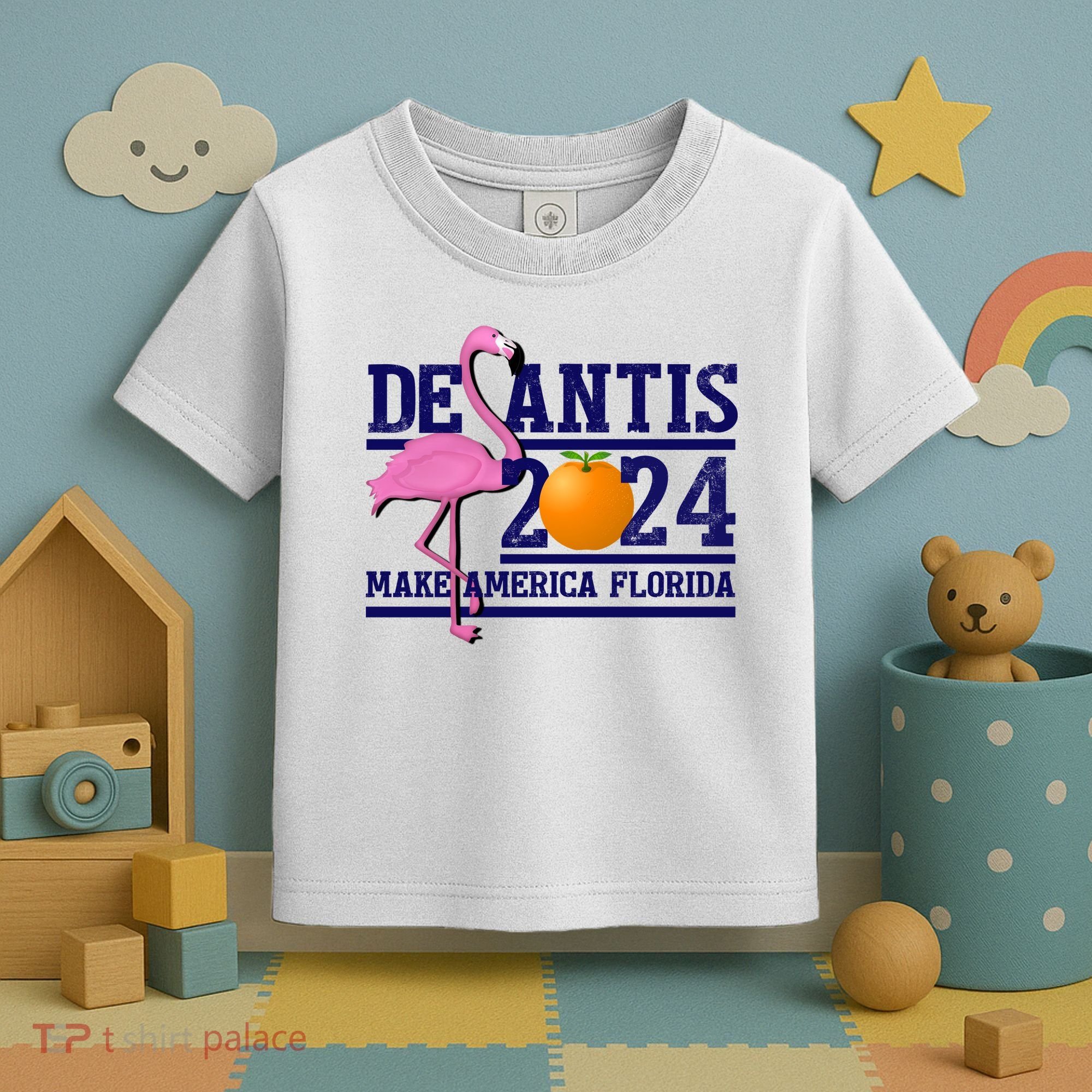 DeSantis 2024 Make America Florida Flamingo Election Toddler T-Shirt