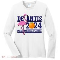 DeSantis 2024 Make America Florida Flamingo Election Women's Long Sleeve Shirt thumb 0