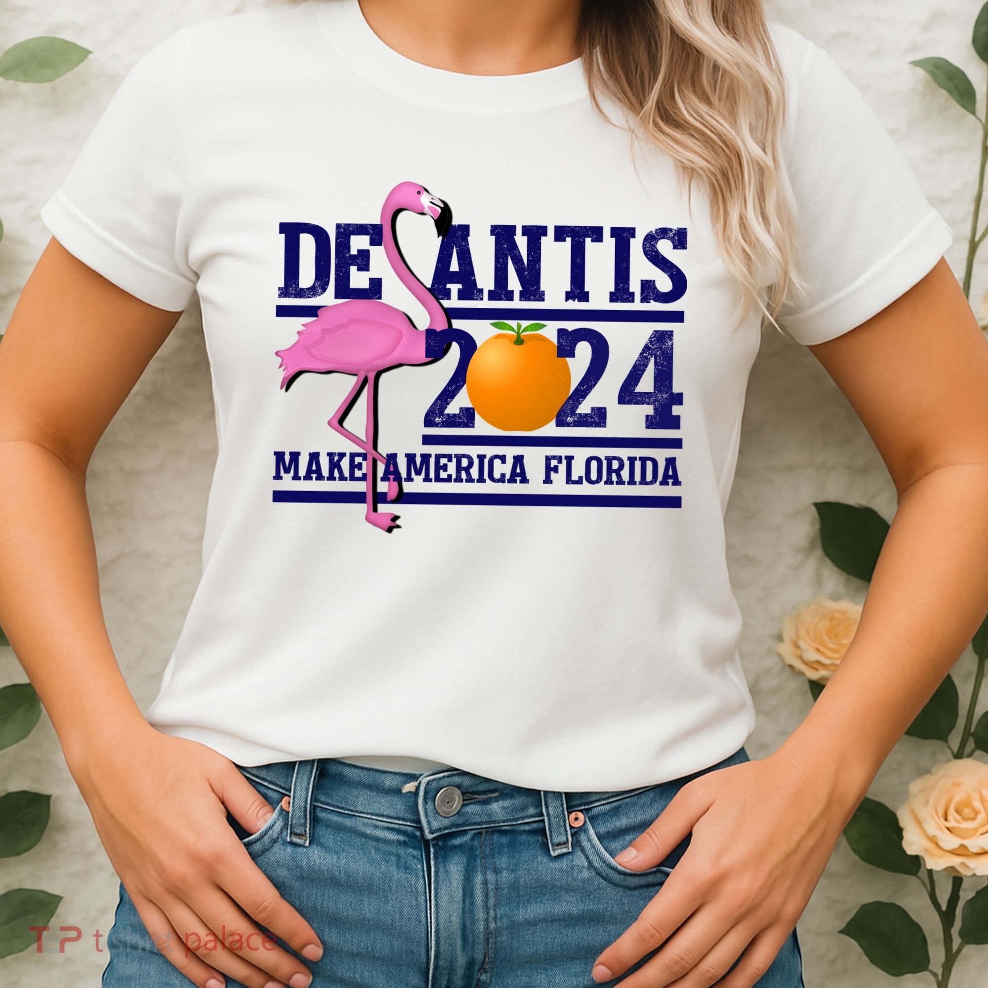 DeSantis 2024 Make America Florida Flamingo Election Women's T-Shirt