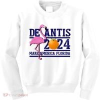 DeSantis 2024 Make America Florida Flamingo Election Kids Sweatshirt thumb 0