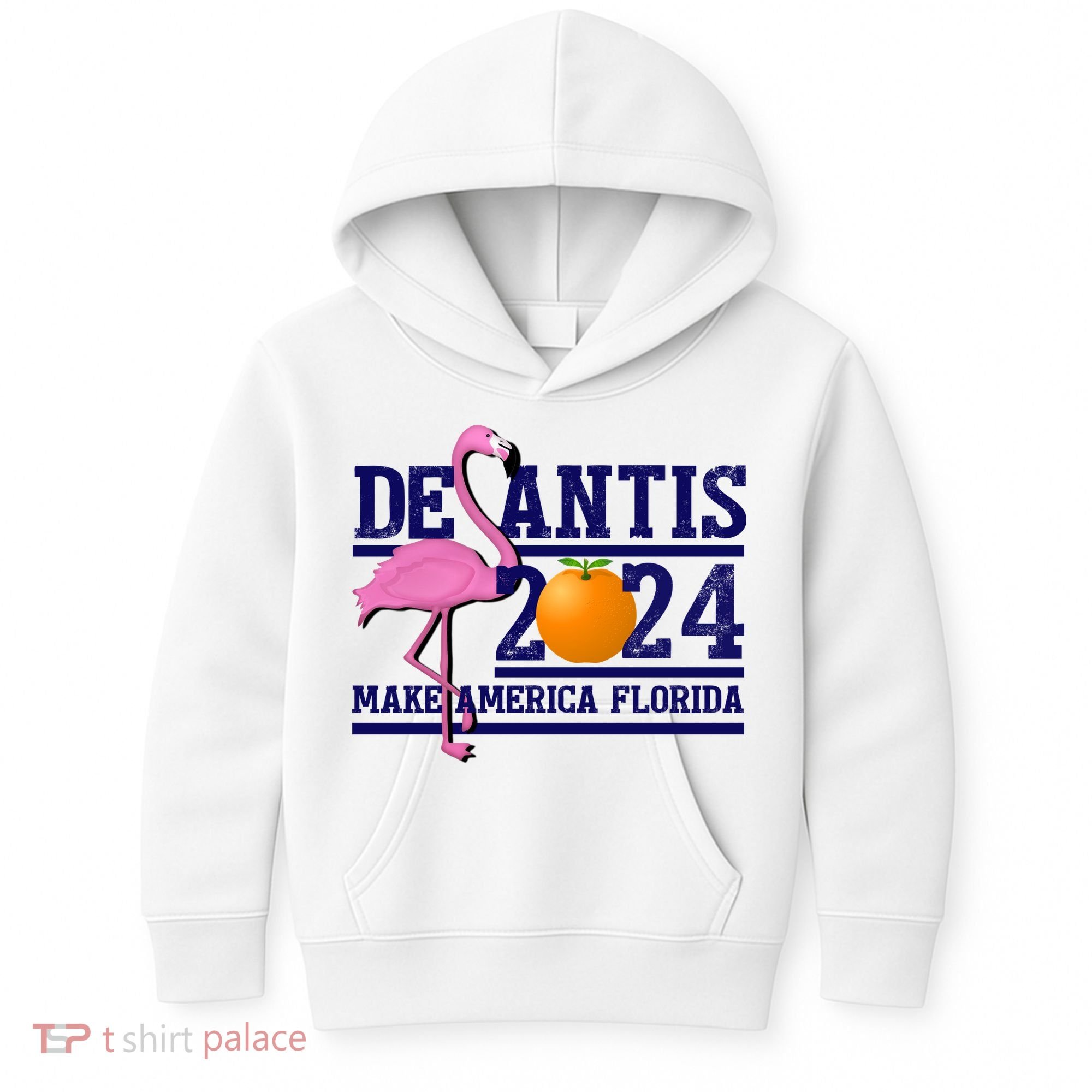 DeSantis 2024 Make America Florida Flamingo Election Kids Hoodie