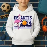 DeSantis 2024 Make America Florida Flamingo Election Kids Hoodie thumb 2