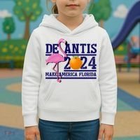 DeSantis 2024 Make America Florida Flamingo Election Kids Hoodie thumb 3