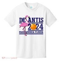 DeSantis 2024 Make America Florida Flamingo Election Kids T-Shirt thumb 0