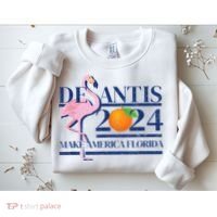 DeSantis 2024 Make America Florida Flamingo Election Sweatshirt thumb 2