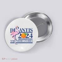 DeSantis 2024 Make America Florida Flamingo Election Button thumb 0