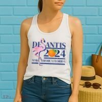 DeSantis 2024 Make America Florida Flamingo Election Women's Tank Top thumb 2