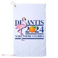 DeSantis 2024 Make America Florida Flamingo Election Golf Towel thumb 0