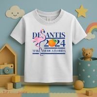 DeSantis 2024 Make America Florida Flamingo Election Toddler T-Shirt thumb 3