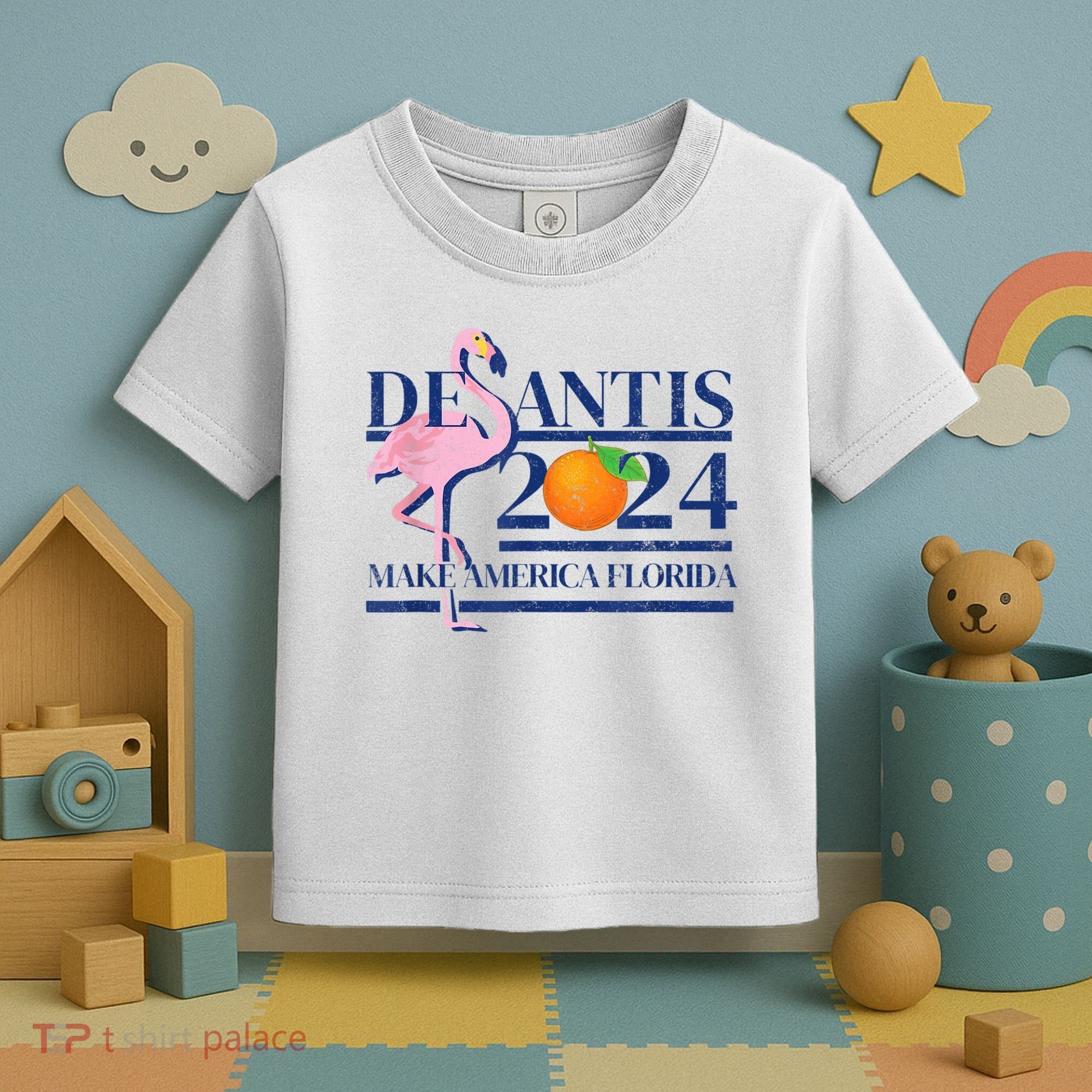 DeSantis 2024 Make America Florida Flamingo Election Toddler T-Shirt