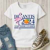DeSantis 2024 Make America Florida Flamingo Election Women's T-Shirt thumb 3