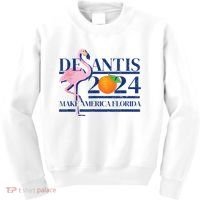DeSantis 2024 Make America Florida Flamingo Election Kids Sweatshirt thumb 0