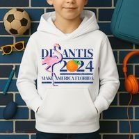 DeSantis 2024 Make America Florida Flamingo Election Kids Hoodie thumb 2