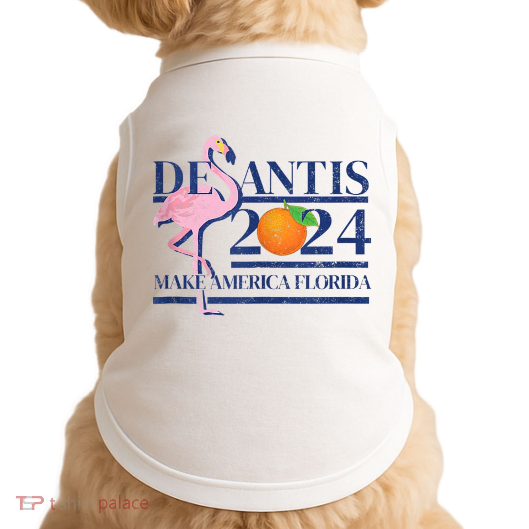 Desantis 2024 Make America Florida Flamingo Doggie Tank