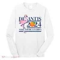 Desantis 2024 Make America Florida Flamingo Long Sleeve Shirt thumb 0