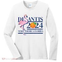 Desantis 2024 Make America Florida Flamingo Women's Long Sleeve Shirt thumb 0