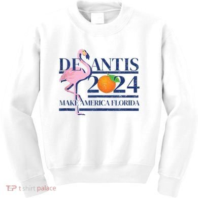 Desantis 2024 Make America Florida Flamingo Kids Sweatshirt