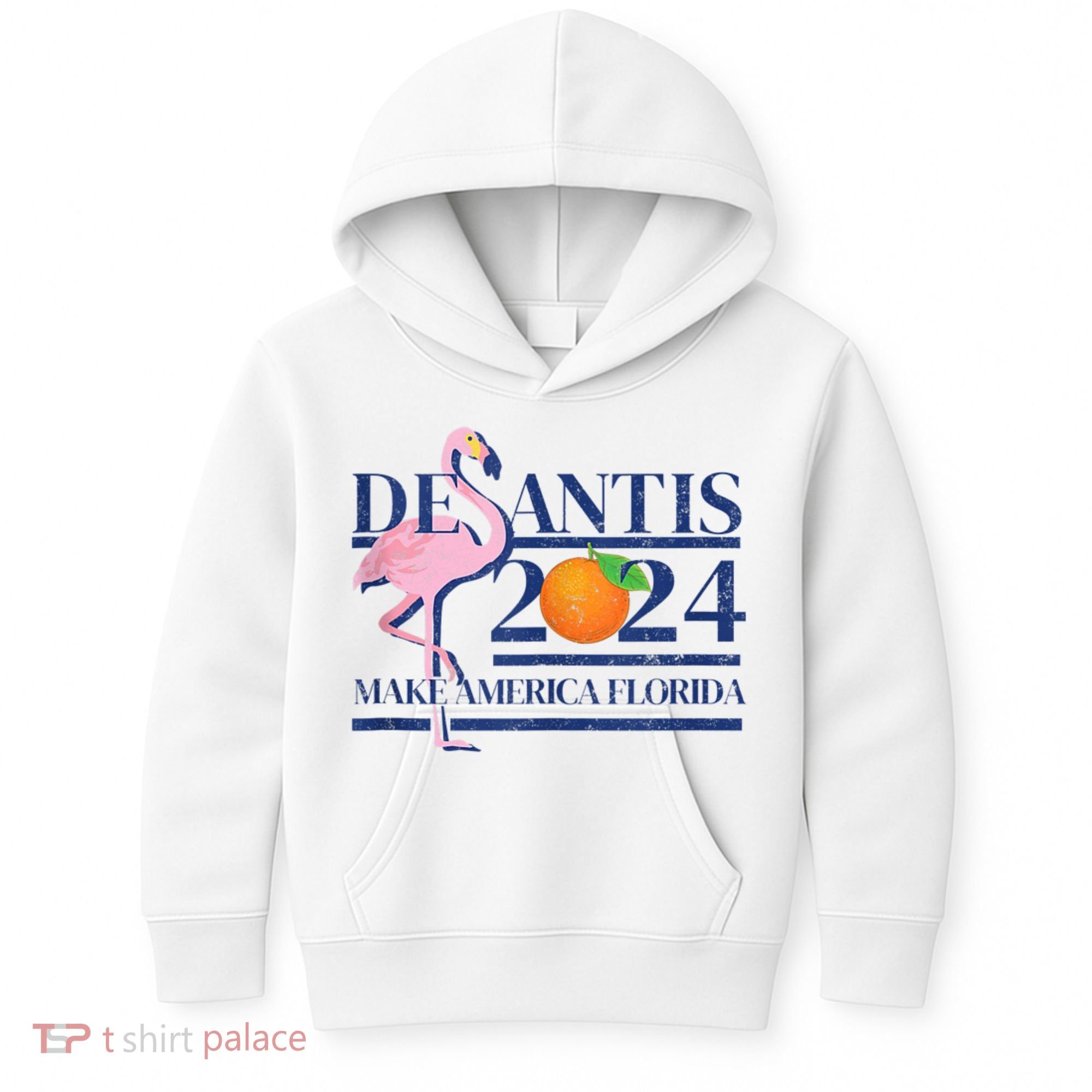 Desantis 2024 Make America Florida Flamingo Kids Hoodie