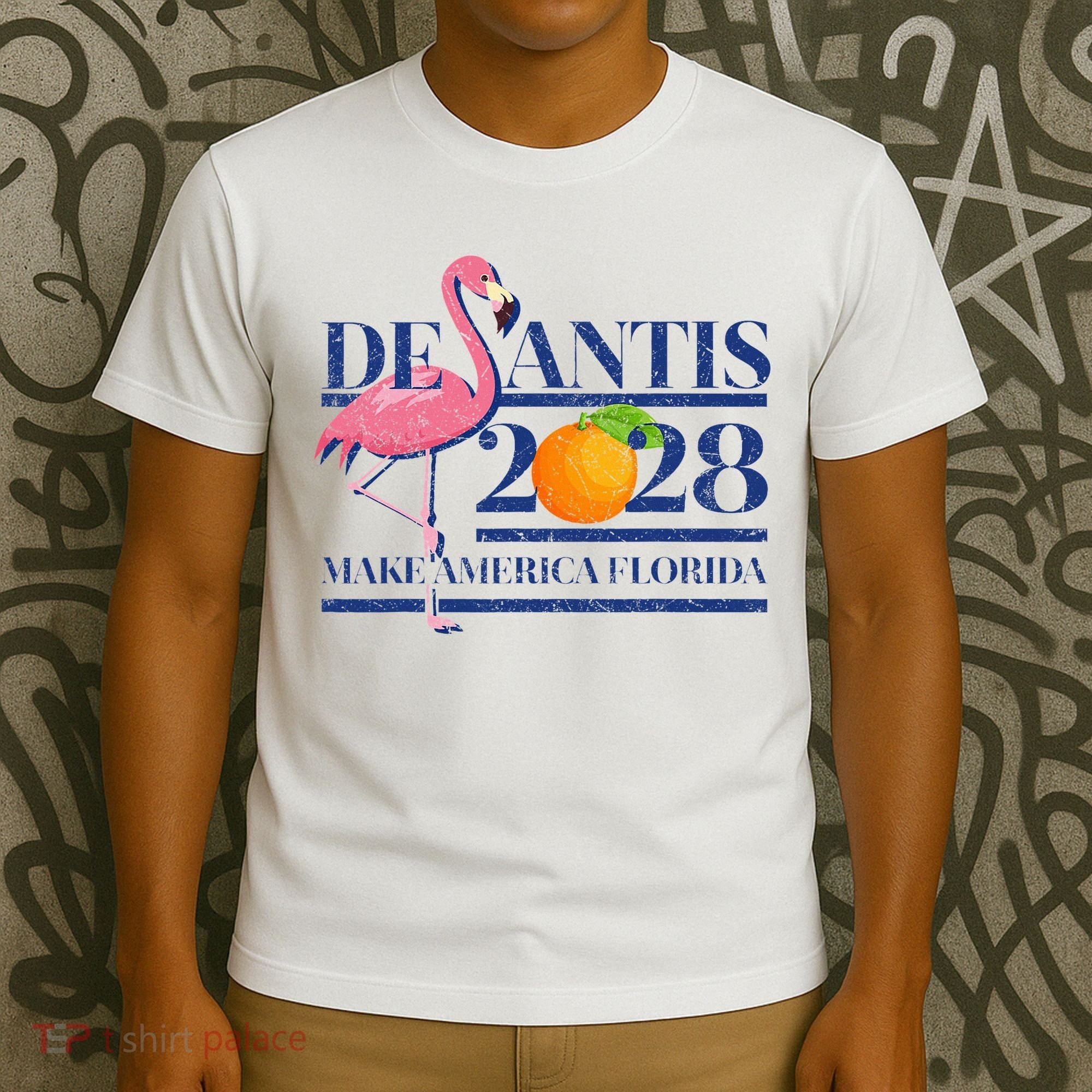 Desantis 2028 Make America Florida Ron Desantis 48 Flamingo T-Shirt