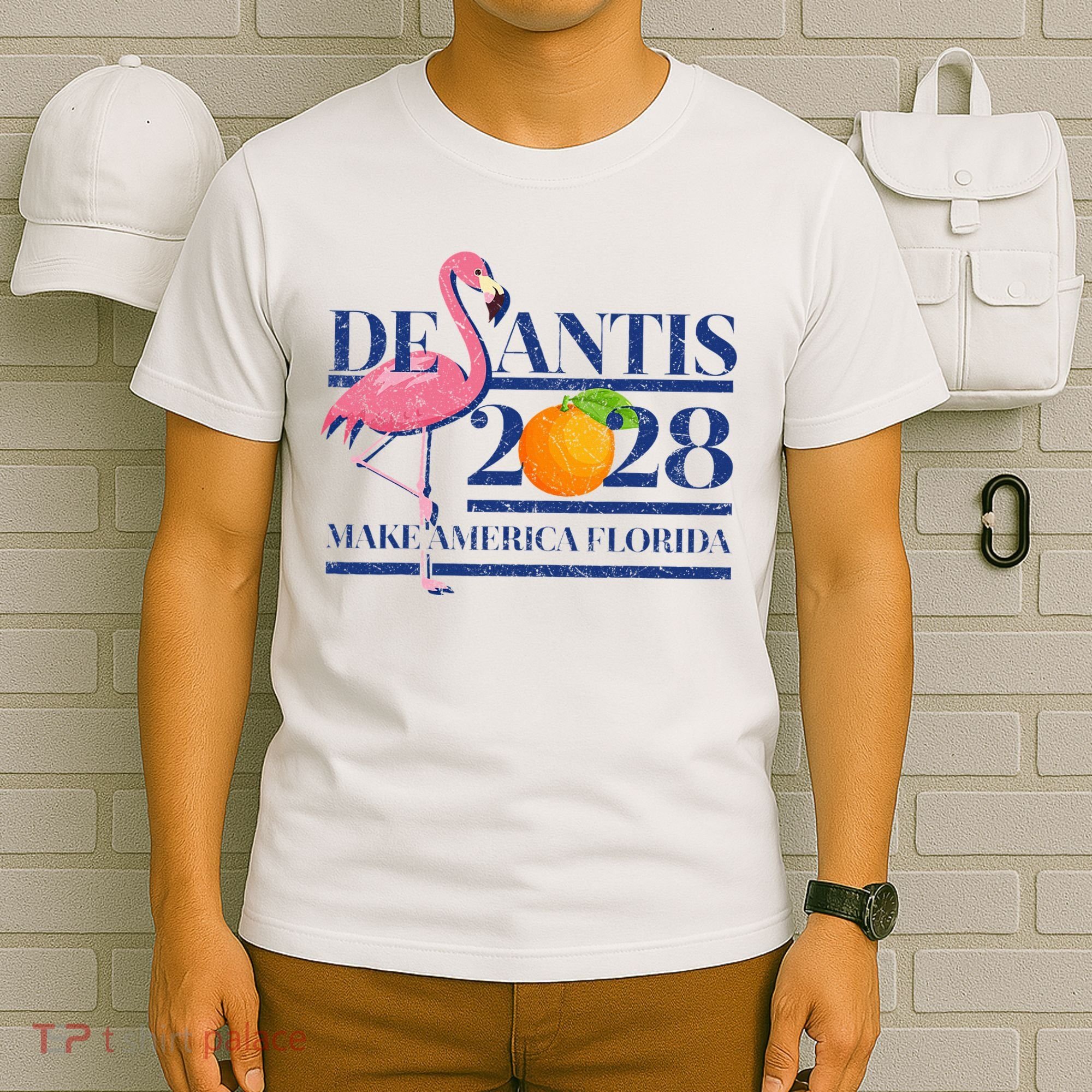 Desantis 2028 Make America Florida Ron Desantis 48 Flamingo T-Shirt