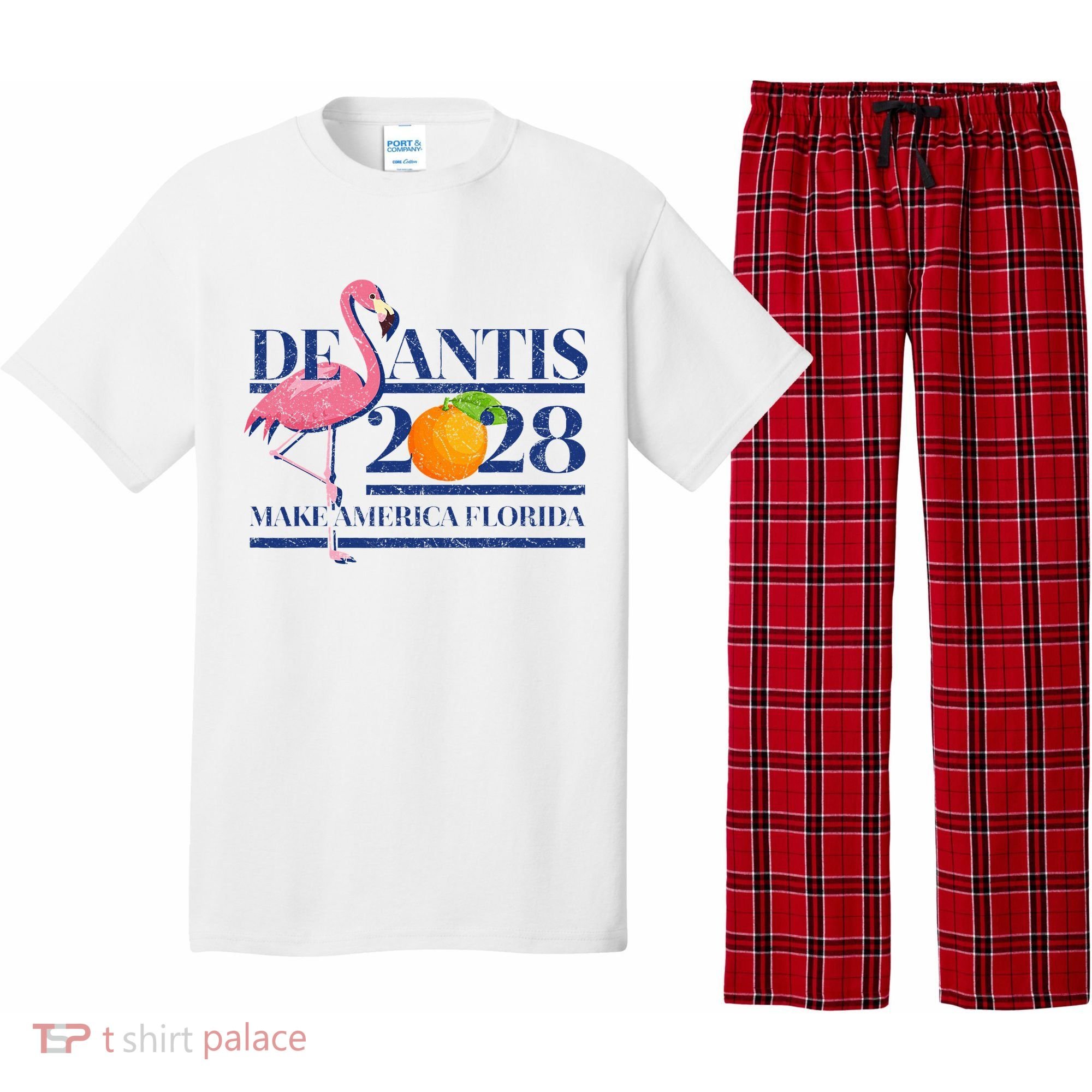 Desantis 2028 Make America Florida Ron Desantis 48 Flamingo Pajama Set