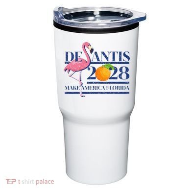 Desantis 2028 Make America Florida Ron Desantis 48 Flamingo Tumbler