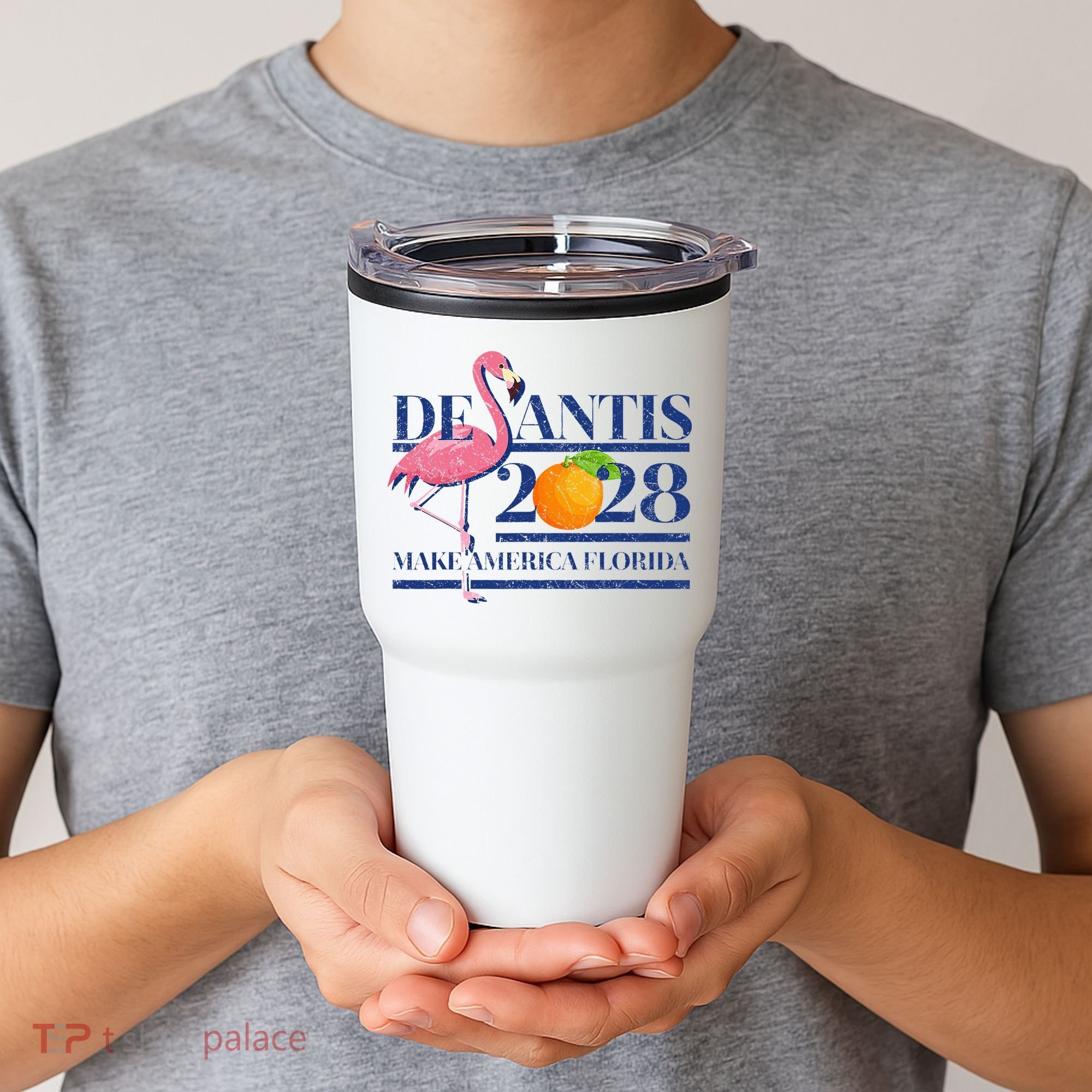 Desantis 2028 Make America Florida Ron Desantis 48 Flamingo Tumbler