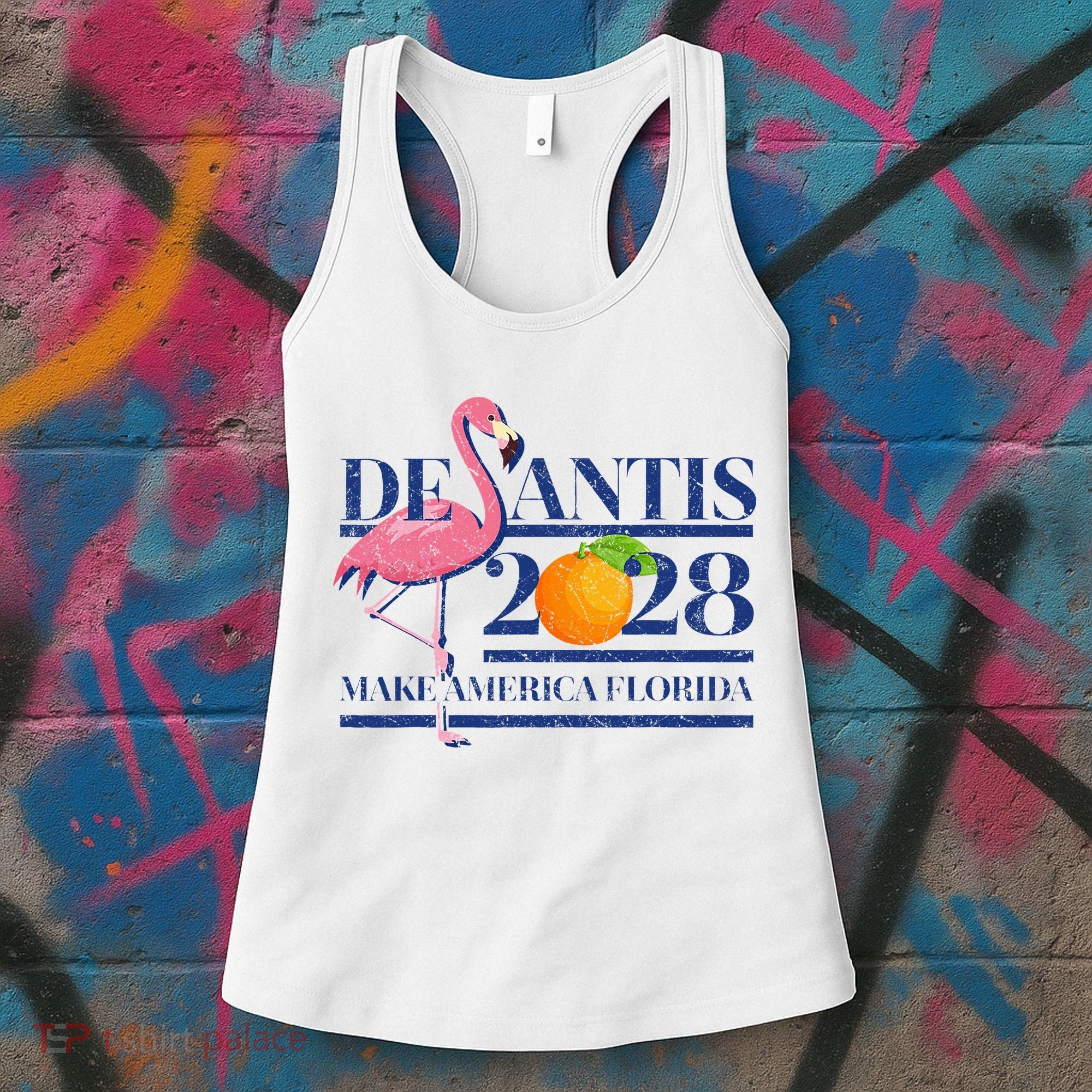 Desantis 2028 Make America Florida Ron Desantis 48 Flamingo Women's Tank Top