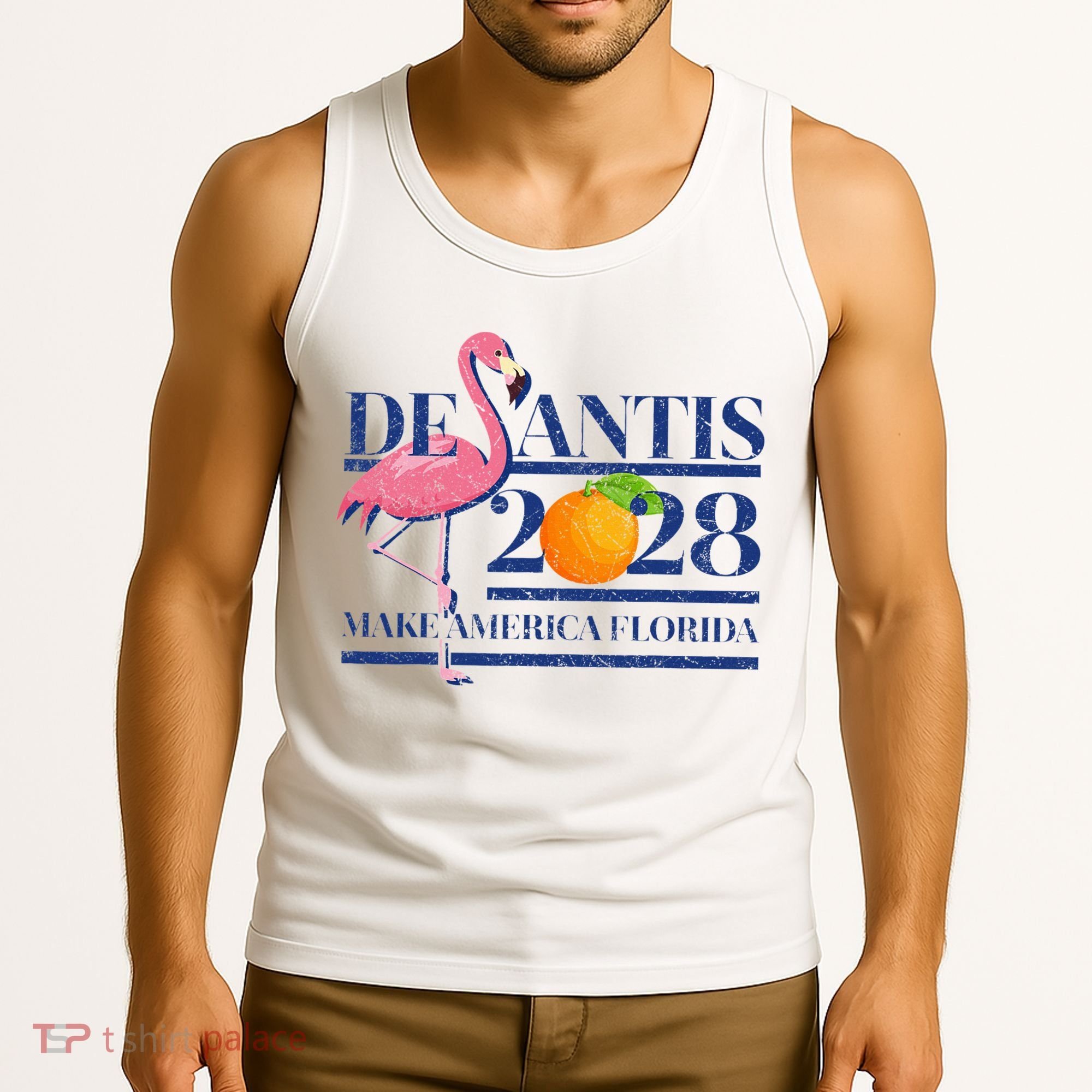 Desantis 2028 Make America Florida Ron Desantis 48 Flamingo Tank Top