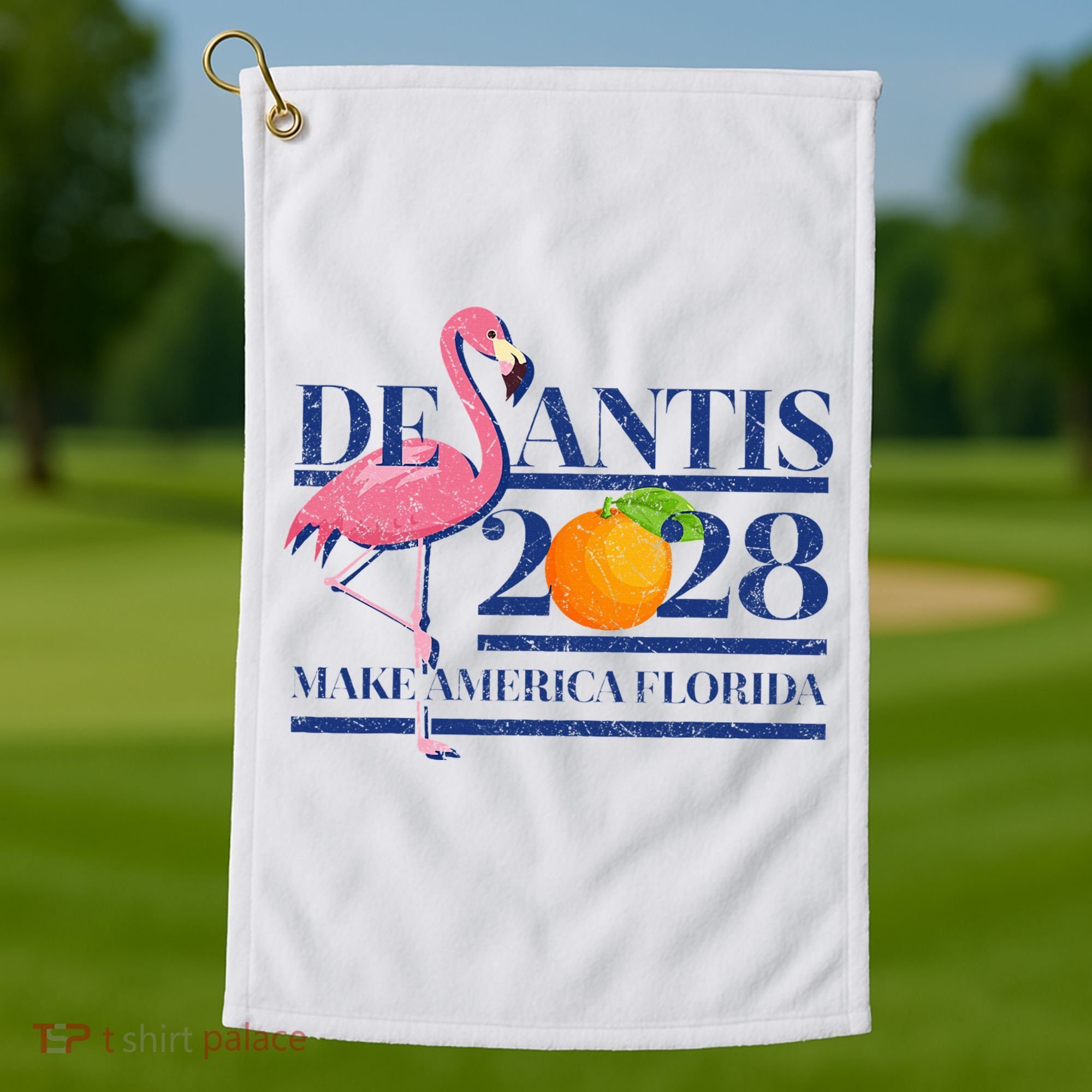 Desantis 2028 Make America Florida Ron Desantis 48 Flamingo Golf Towel