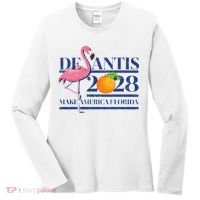 Desantis 2028 Make America Florida Ron Desantis 48 Flamingo Women's Long Sleeve Shirt thumb 0