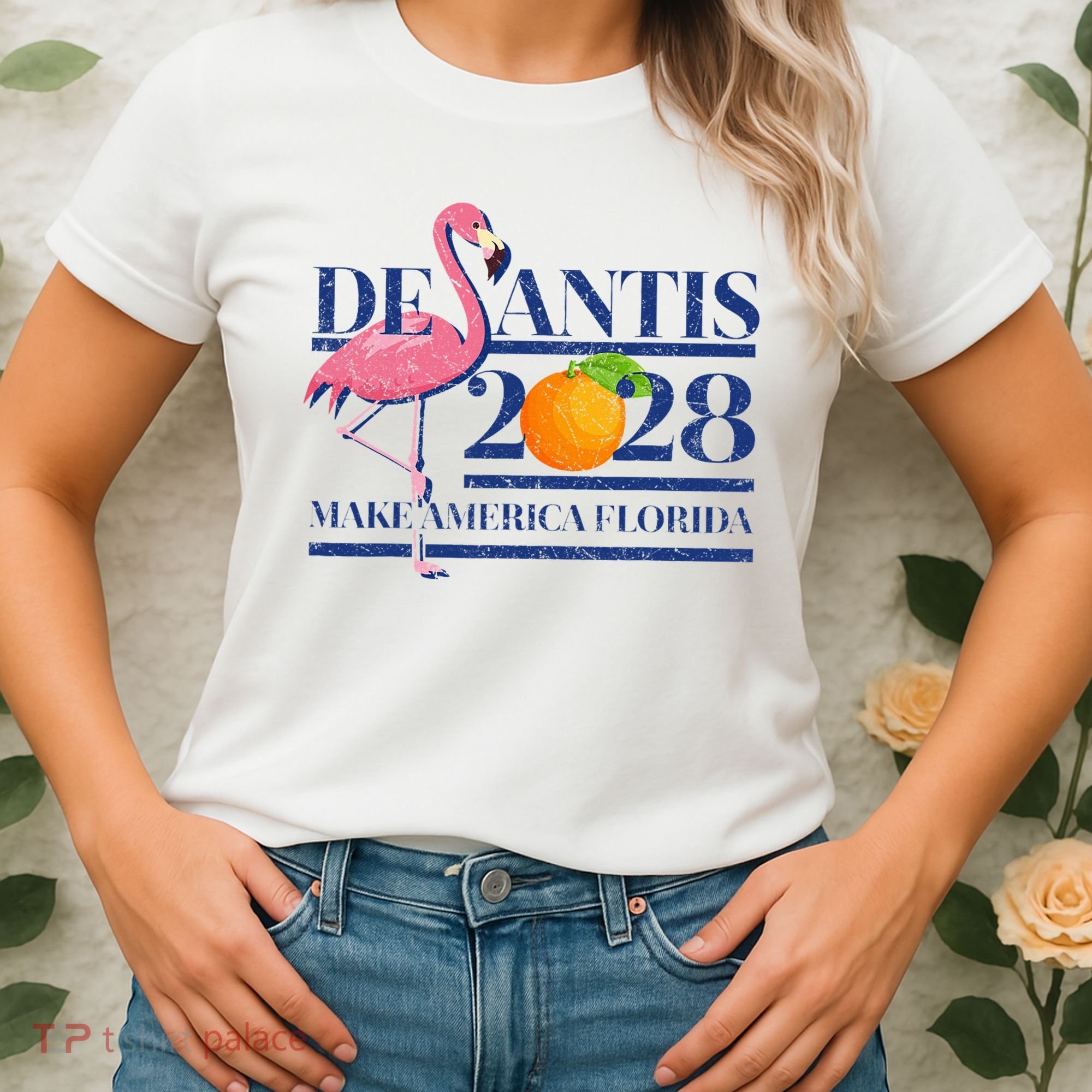 Desantis 2028 Make America Florida Ron Desantis 48 Flamingo Women's T-Shirt