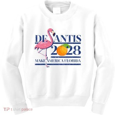 Desantis 2028 Make America Florida Ron Desantis 48 Flamingo Kids Sweatshirt