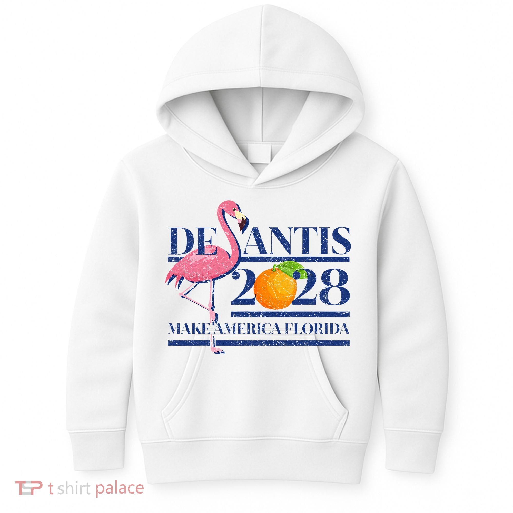 Desantis 2028 Make America Florida Ron Desantis 48 Flamingo Kids Hoodie