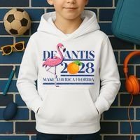 Desantis 2028 Make America Florida Ron Desantis 48 Flamingo Kids Hoodie thumb 2