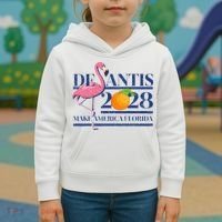 Desantis 2028 Make America Florida Ron Desantis 48 Flamingo Kids Hoodie thumb 3